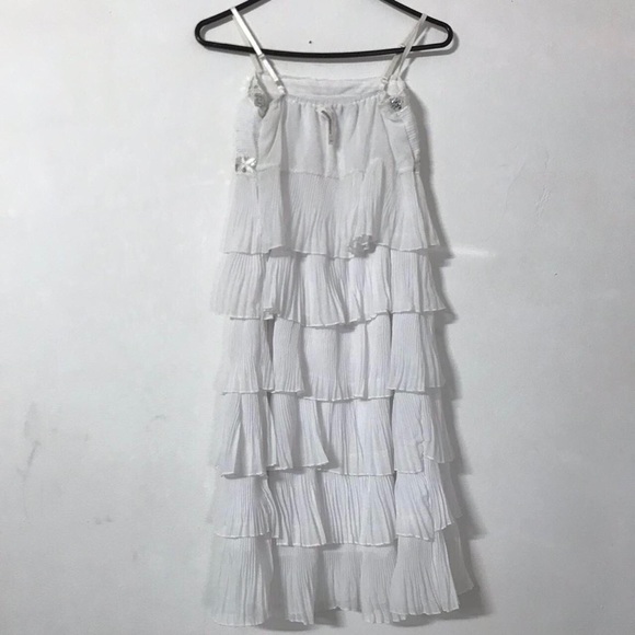 Y2k white mini midi dress with tiered layers - Picture 4 of 4